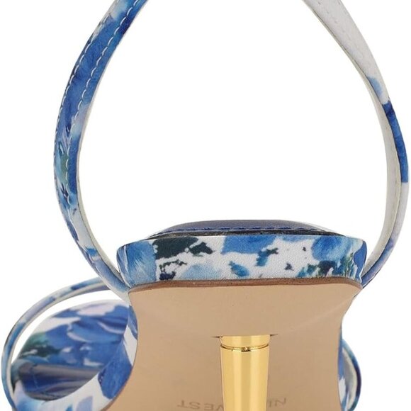 Womens Ankle Strap Heeled Sandals Textile Upper 2.76" Heel Buckle Closure - Picture 2 of 6